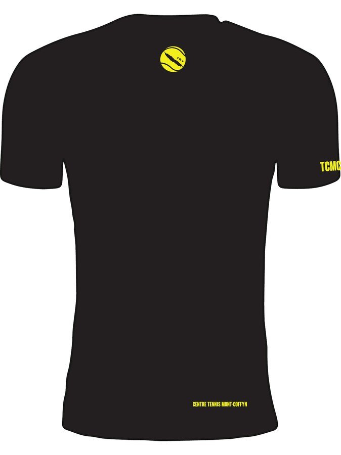 Dos du t-shirt noir du Centre de Tennis du Mont-Coffyn